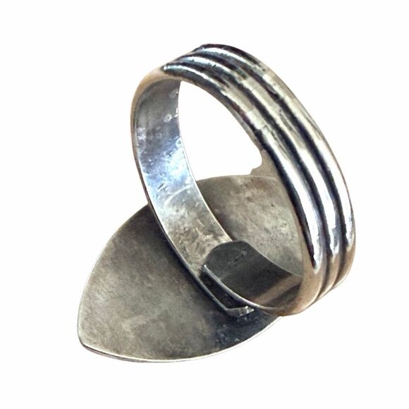 Artisan Silver Treble Clef adjustable Statement Ring - Picture 10 of 12